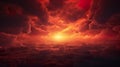 dramatic orange and red clouds, sunrise heaven background