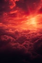 dramatic orange and red clouds, sunrise heaven background