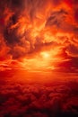 dramatic orange and red clouds, sunrise heaven background
