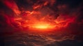 dramatic orange and red clouds, sunrise heaven background