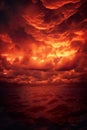 dramatic orange and red clouds, sunrise heaven background