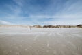 Dramatic Panorama view of a coastal boardwalk, Amrum