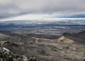 Epic view on volcanic features and Vatnajokull glacier, Kverkfjoll, Highlands of Iceland, Europe Royalty Free Stock Photo