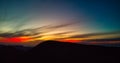 Dramatic panoramic image of the sunset over volcan Calderon Hondo volcano Royalty Free Stock Photo