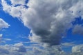 Dramatic panoramic skyscape with dark stormy clouds.Season, meteorology