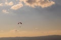 Dramatic paragliding duo with beautiful scenery Royalty Free Stock Photo