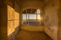 An abandoned house in the ghost town of Kolmanskop Royalty Free Stock Photo