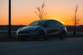 Tesla Model Y parked Royalty Free Stock Photo