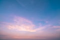 Dramatic pink and blue sky and clouds abstract background. Art picture of orange clouds texture. Beautiful sunset sky. Sunset sky