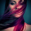 Dramatic portrait attractive girl with red hair Royalty Free Stock Photo