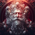 dramatic portrait of Santa Claus as stargazer, neural network generated art