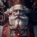 dramatic portrait of Santa Claus as stargazer, neural network generated art