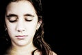 Dramatic portrait of a very sad girl crying Royalty Free Stock Photo