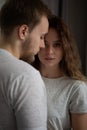 A dramatic portrait of a young couple in love Royalty Free Stock Photo