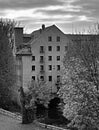 Dramatic portrayal of the mysterious house in Litomerice city in Czech republic