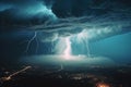 dramatic and powerful tornado. generative ai Royalty Free Stock Photo