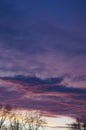 Dramatic purple and pink evening sky Royalty Free Stock Photo
