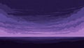 Dramatic purple sky with swirling clouds and distant stars over a dark horizon Royalty Free Stock Photo
