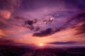 Dramatic purple sunset sky Royalty Free Stock Photo