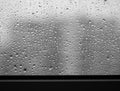 Dramatic rain drops of water on the window glass background Royalty Free Stock Photo
