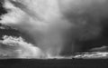 Dramatic rain or hail cloud over a field in Isle of Thanet, Kent