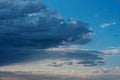 Dramatic rainy clouds on evening sky