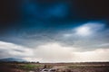 Dramatic rainy sky and dark clouds.The sky is covered with black storm clouds Royalty Free Stock Photo