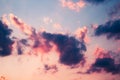 Dramatic red blue, purple sky with clouds at sunset Royalty Free Stock Photo