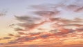 Dramatic red colored clouds in sunset sky Royalty Free Stock Photo