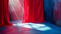 Dramatic red curtains with soft spotlight Royalty Free Stock Photo