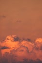 Dramatic red evening sky with storm clouds building Royalty Free Stock Photo