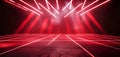 Dramatic Red Laser Lights Forming a Geometric Grid Pattern on a Stage Ready for Performance Events Royalty Free Stock Photo