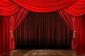 Dramatic red old fashioned elegant theater stage