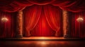 Dramatic red old fashioned elegant theater stage beautiful spotlight