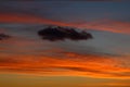 Dramatic red and orange sky and clouds abstract background. Red-orange clouds on sunset sky. Warm weather background. Royalty Free Stock Photo