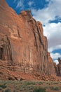 Dramatic Red Rock Wall in the Desert Royalty Free Stock Photo