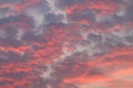 Dramatic red sky cloud, red sky at sunset, red sky sunlight background, pollution sky clouds natural disasters global warming Royalty Free Stock Photo
