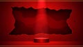 Dramatic red stage with spotlight and empty pedestal Royalty Free Stock Photo