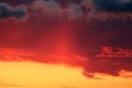 Dramatic red and yellow sky at sunset Royalty Free Stock Photo