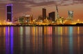 Dramatic reflection of light of Bahrain higrise, H Royalty Free Stock Photo