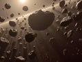 Asteroid Field: A Dangerous Dance Among Space Rocks Royalty Free Stock Photo