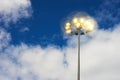 Dramatic right aligned street lamp background