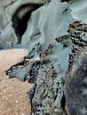 Dramatic rock detail at Petticoat Creek Beach
