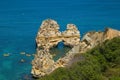 Rocky Sea Coast in Lagos, Portugal Royalty Free Stock Photo