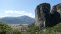 Dramatic rock formations in Meteora, Greece Royalty Free Stock Photo