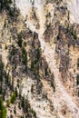Dramatic rock walls of the Grand Canyon of the Yellowstone, Yellowstone National Park, USA