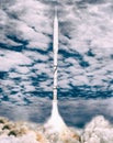 Dramatic rocket launch. The elements of this image furnished by NASA