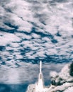 Dramatic rocket launch. The elements of this image furnished by NASA