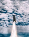 Dramatic rocket launch. The elements of this image furnished by NASA