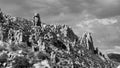 Dramatic rocks on a ridge overlooking the Catalina Highway in the Santa Catalina Mountains above Tucson, Arizona. Royalty Free Stock Photo